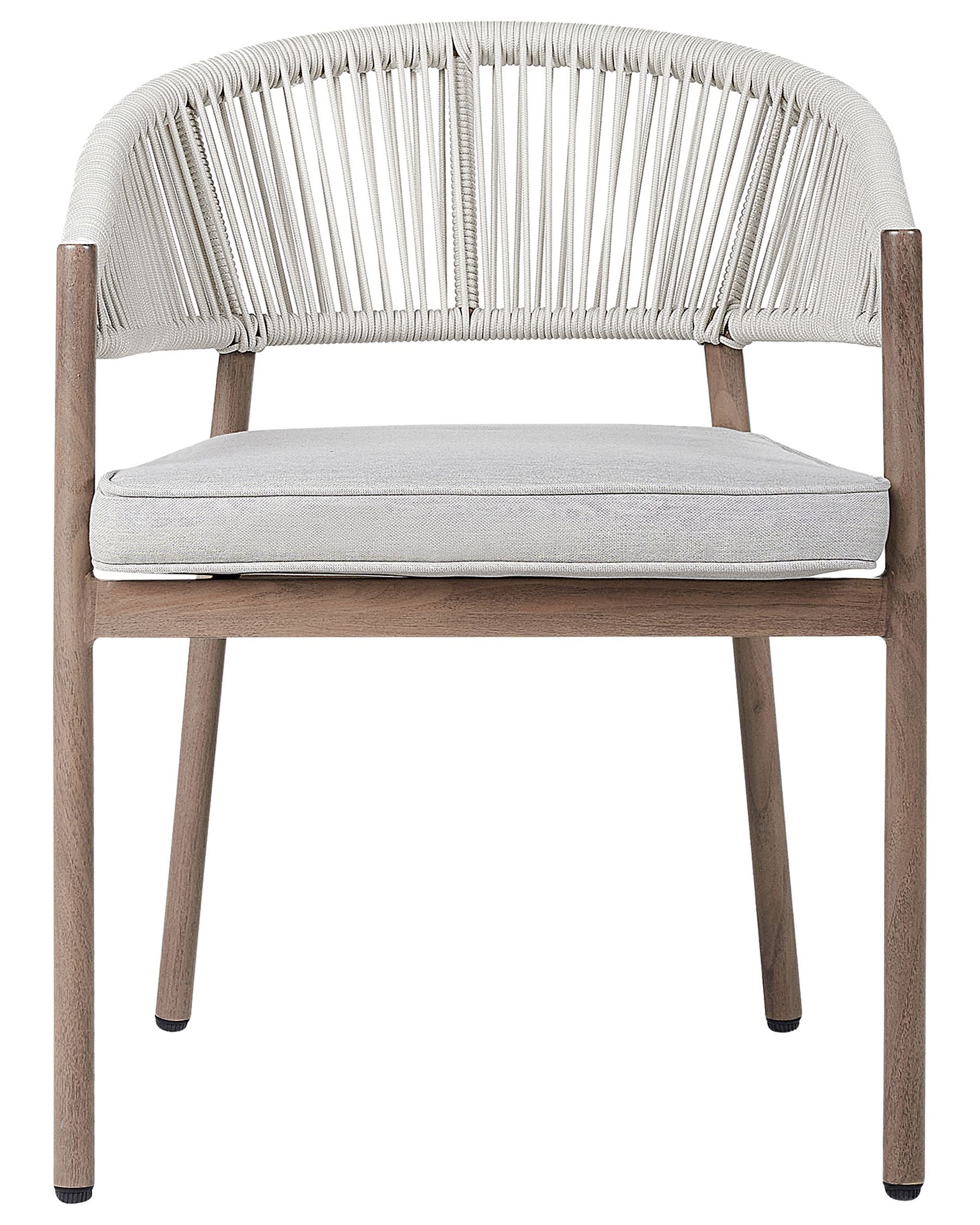 Set of 6 Garden Chairs with Cushions FLAVIA Metal White