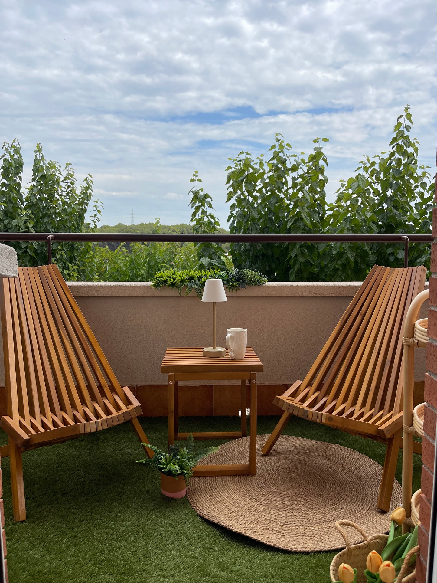 Set of 2 Garden Chairs BELLANO Acacia Wood Brown