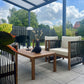 Garden Lounge Set with Table 4 Seater ANTRIA Acacia Wood Black