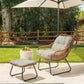 Garden Chair MESTRE with Footstool PE Rattan Natural