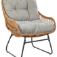 Garden Chair MESTRE with Footstool PE Rattan Natural