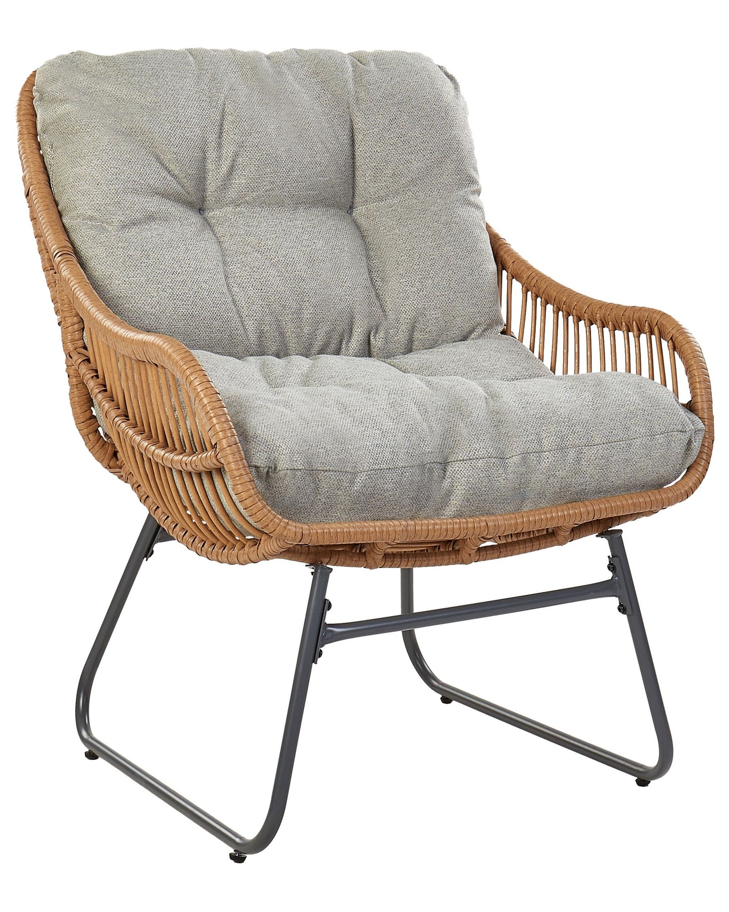Garden Chair MESTRE with Footstool PE Rattan Natural