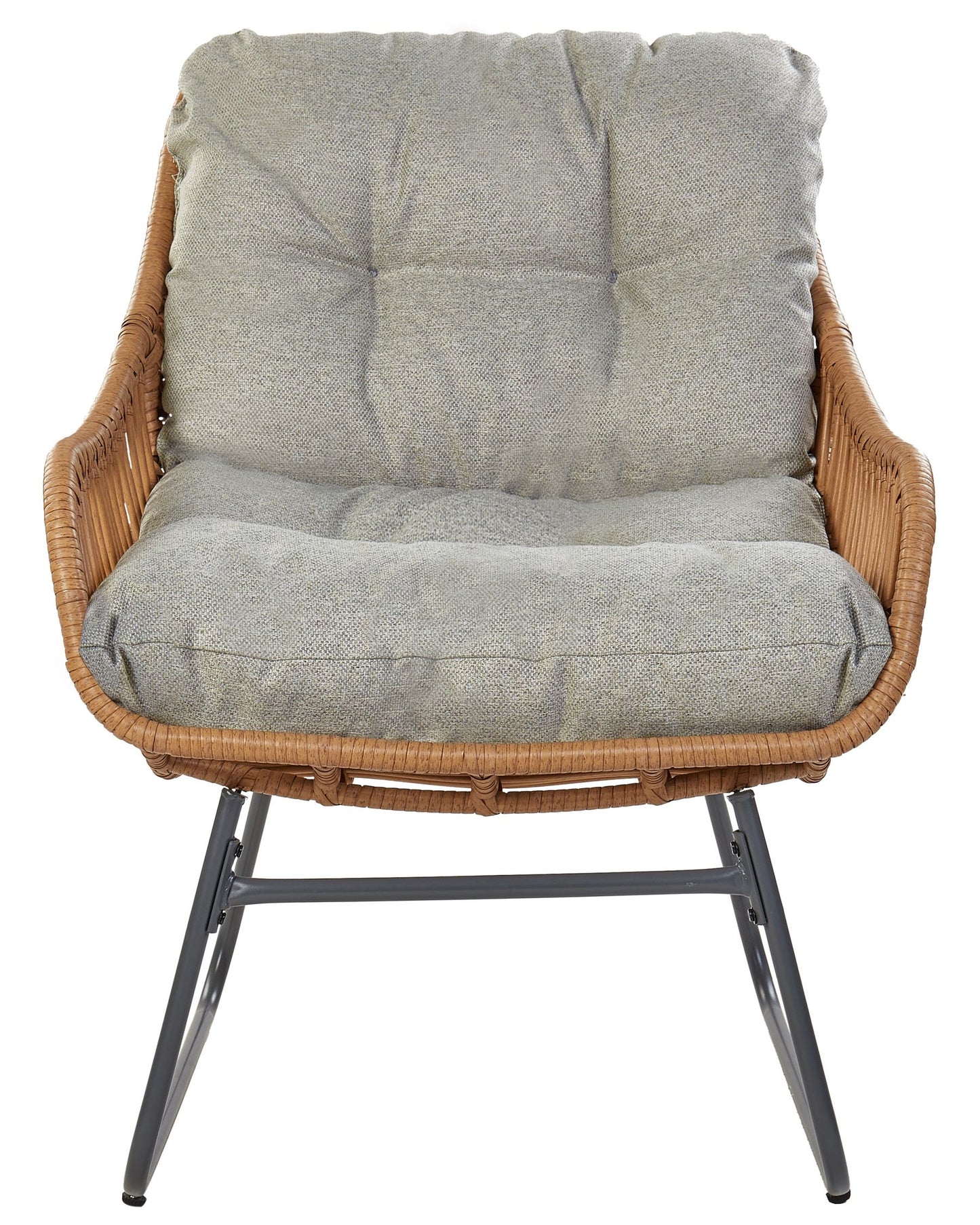 Garden Chair MESTRE with Footstool PE Rattan Natural