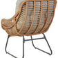 Garden Chair MESTRE with Footstool PE Rattan Natural
