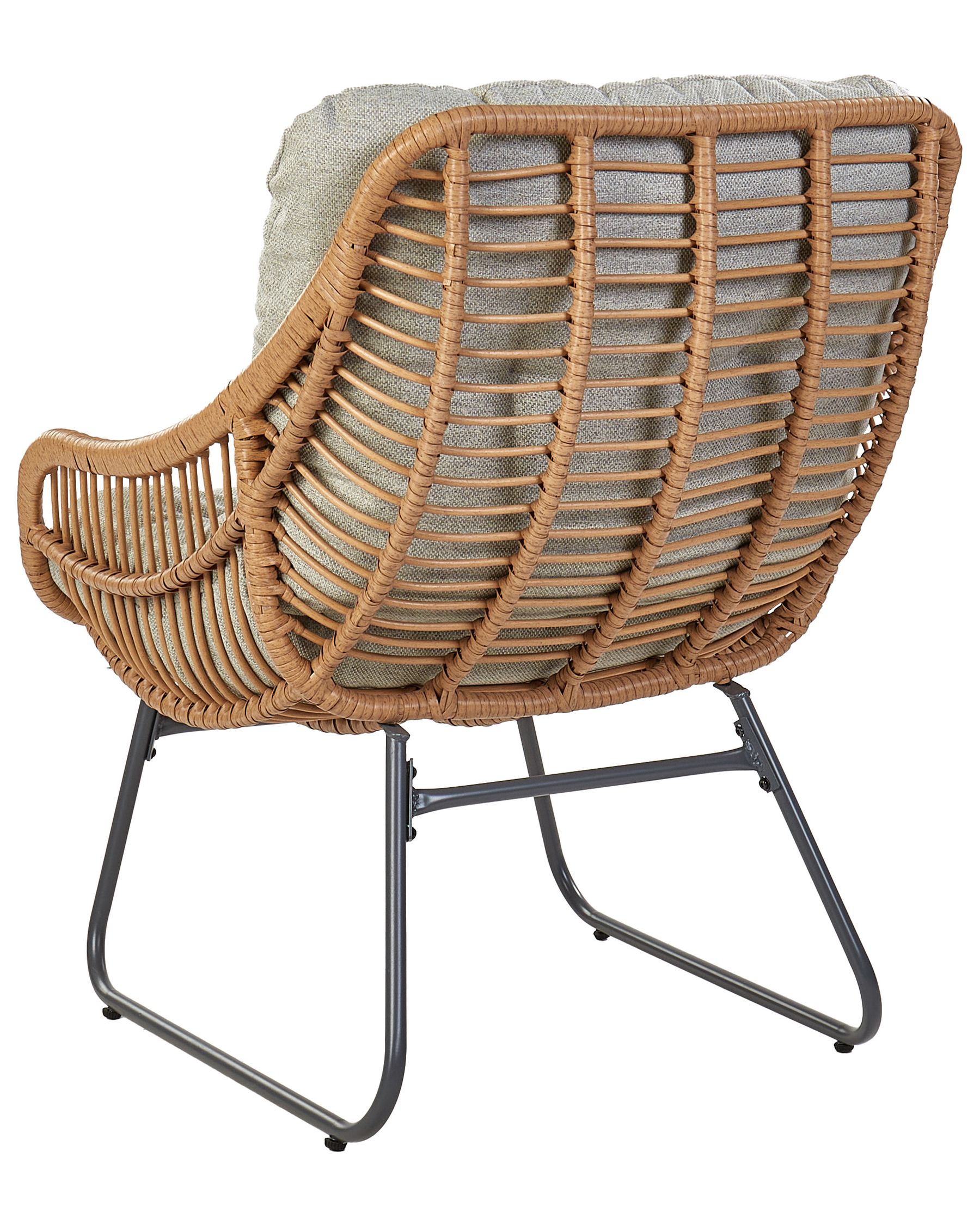 Garden Chair MESTRE with Footstool PE Rattan Natural