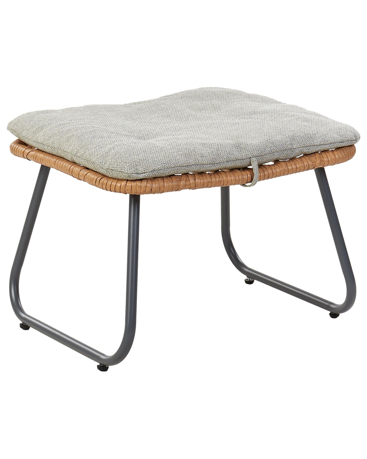Garden Chair MESTRE with Footstool PE Rattan Natural