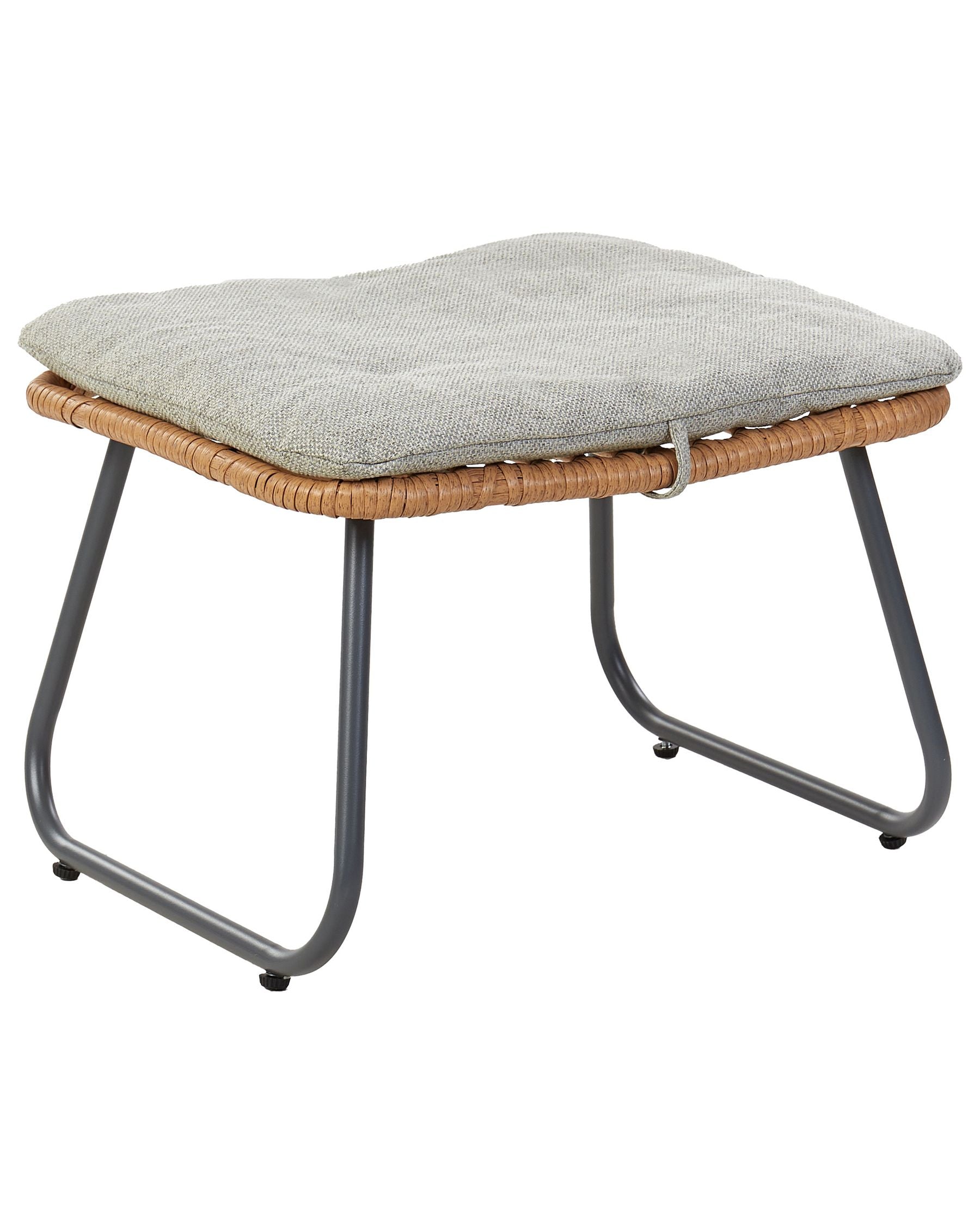 Garden Chair MESTRE with Footstool PE Rattan Natural