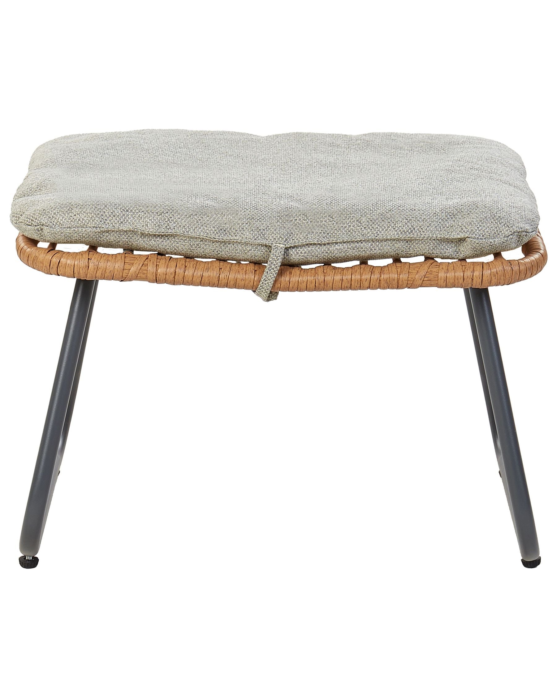 Garden Chair MESTRE with Footstool PE Rattan Natural