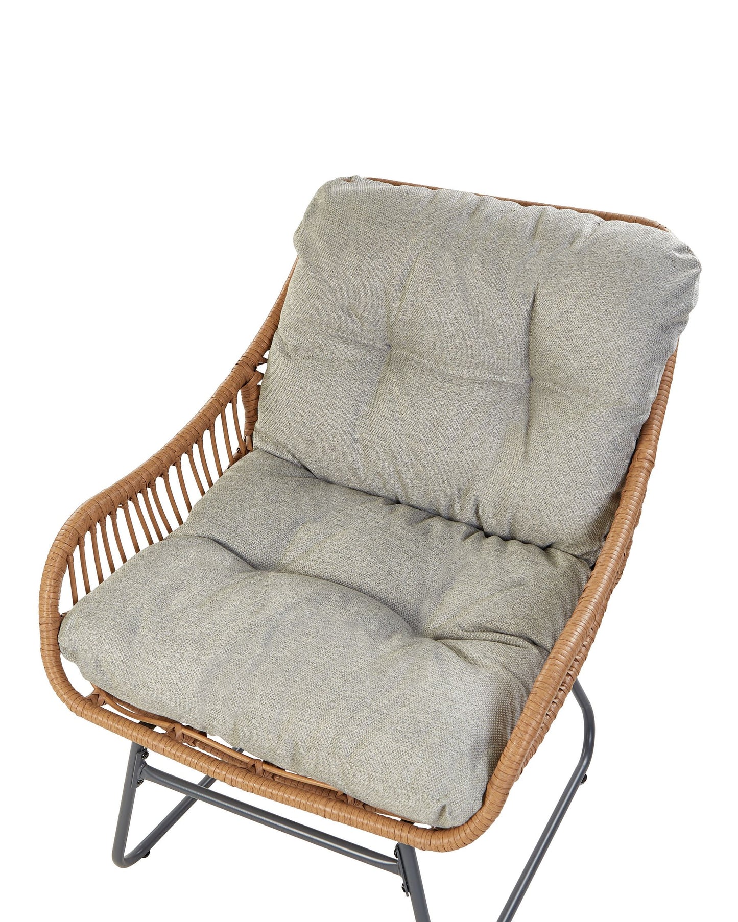 Garden Chair MESTRE with Footstool PE Rattan Natural
