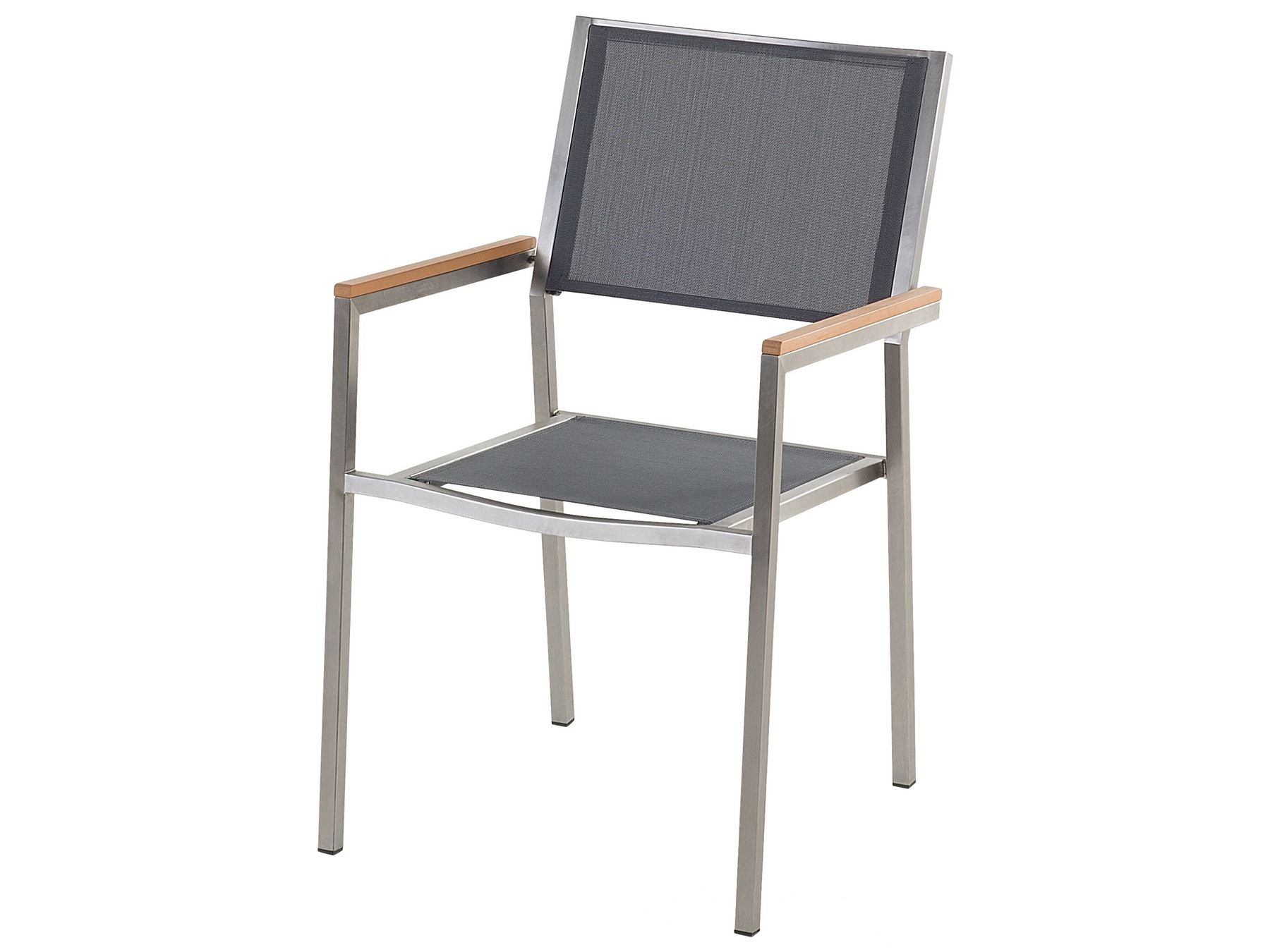 Garden Dining Set 4 Seater MALETTO/GROSSETO Metal Marble Effect Grey
