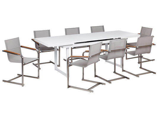 Garden Dining Set 8 Seater VALCANETTO/COSOLETO Metal Beige