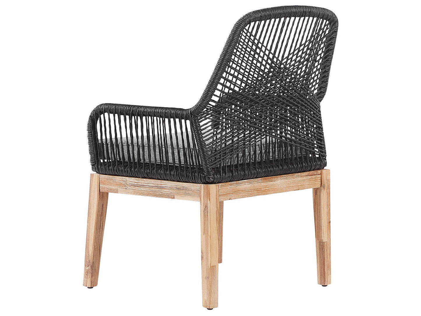 Garden Dining Set 4 Seater ORISTANO with Cushions Concrete Black