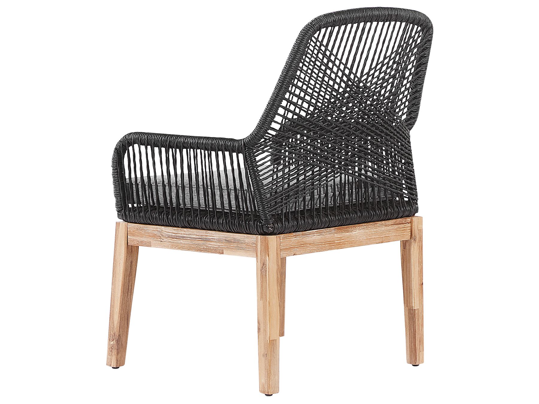 Garden Dining Set 4 Seater ORISTANO with Cushions Concrete Black