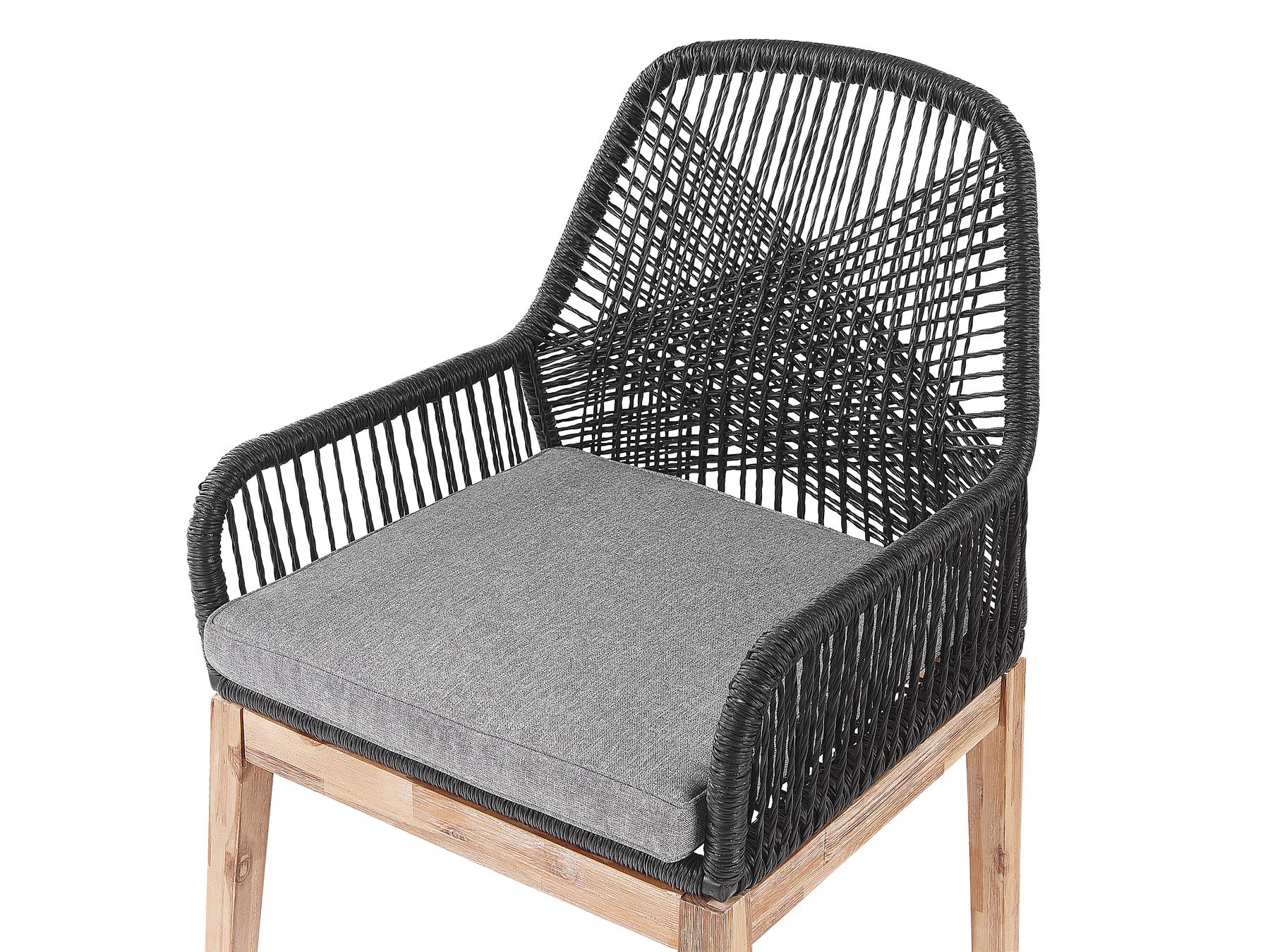 Garden Dining Set 4 Seater ORISTANO with Cushions Concrete Black