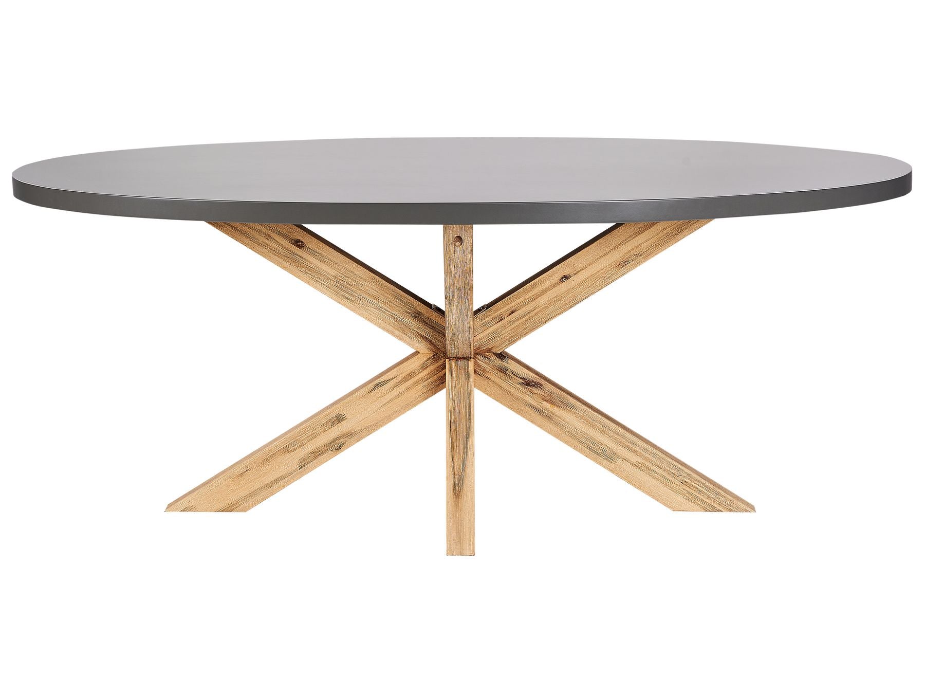 Garden Dining Set 4 Seater ORISTANO with Cushions Concrete Black