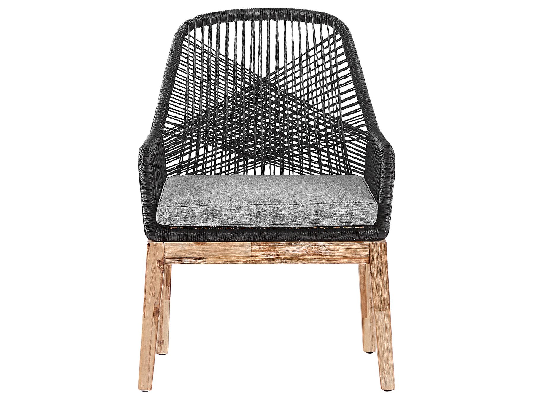 Garden Dining Set 6 Seater ORISTANO with Cushions Concrete Black