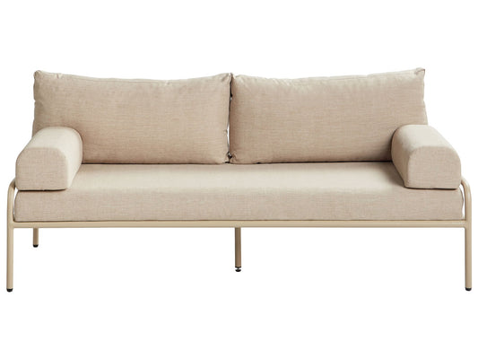Garden Sofa 2 Seater SOLOFRA Metal Beige