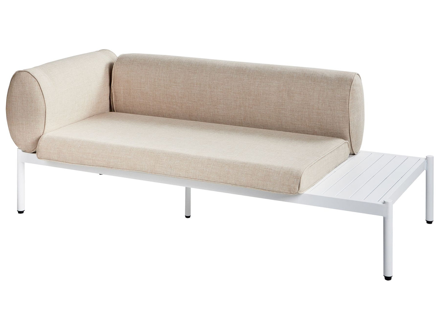 Garden Corner Sofa with Table 5 Seater RASIGLIA Left Hand Metal Beige