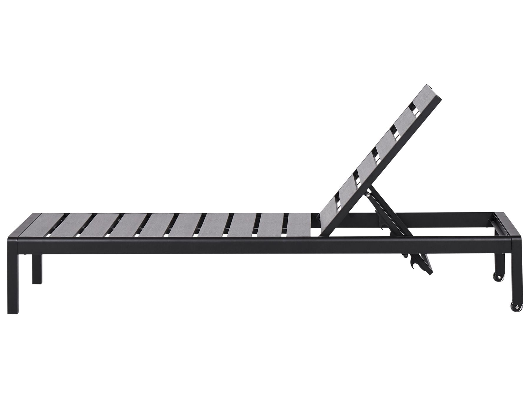 Aluminium Reclining Sun Lounger Black NARDO