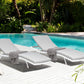 Set of 2 Fabric Reclining Sun Loungers Light Grey AMELIA