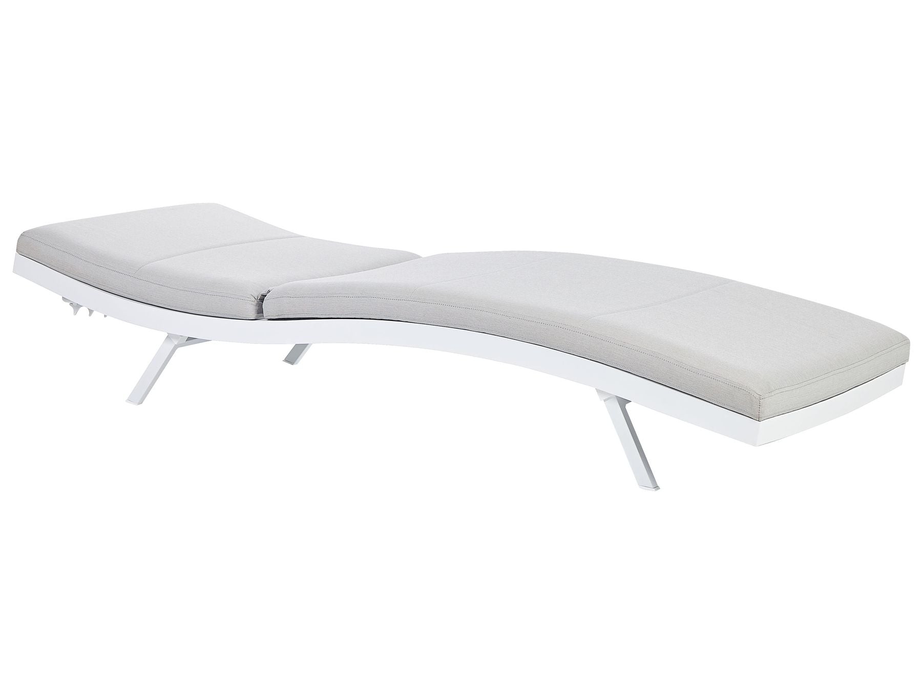 Set of 2 Fabric Reclining Sun Loungers Light Grey AMELIA