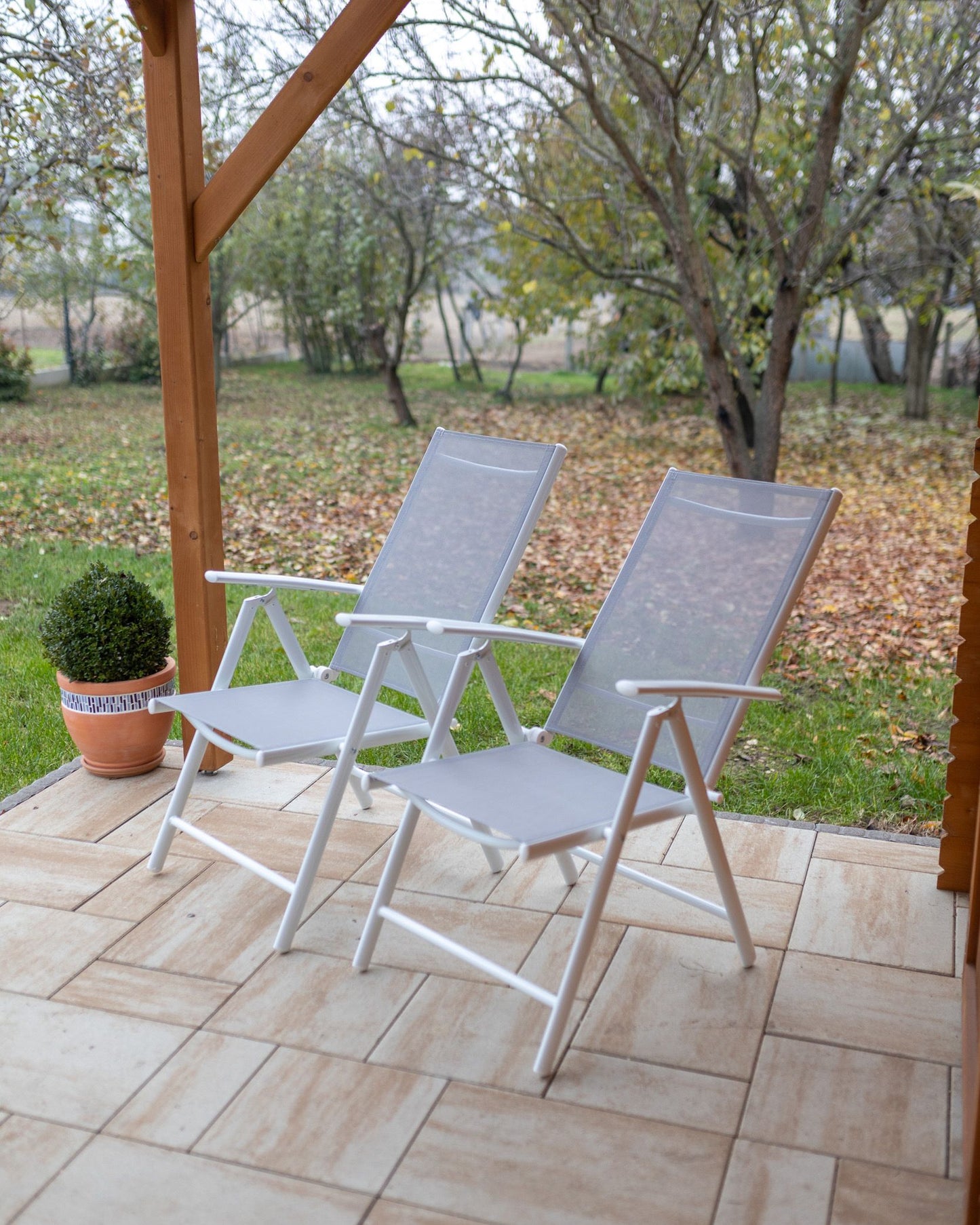 Set of 6 Garden Chairs CATANIA Metal Grey