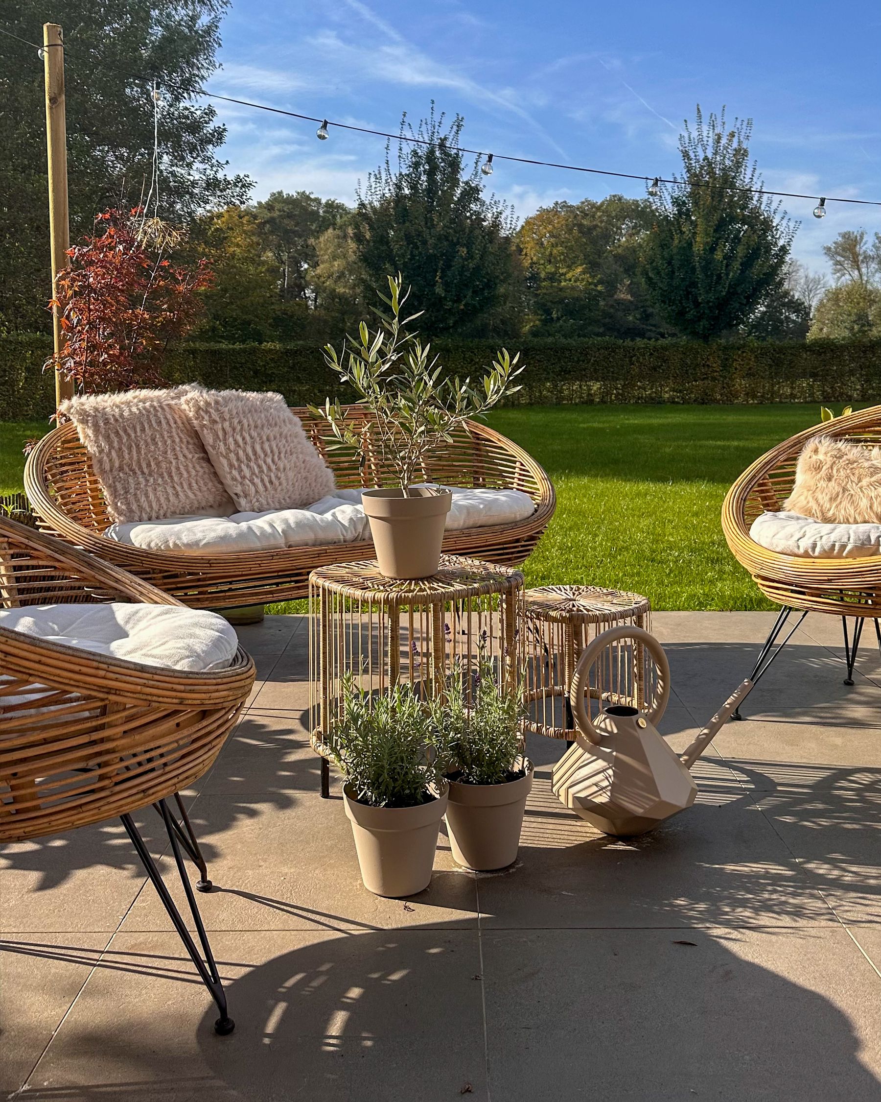 Garden Sofa 2 Seater MARATEA Rattan Natural