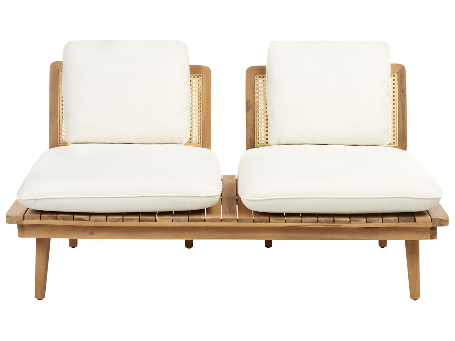 Garden Lounge Set with Table 4 Seater ACCADIA Certified Acacia Wood Light Beige