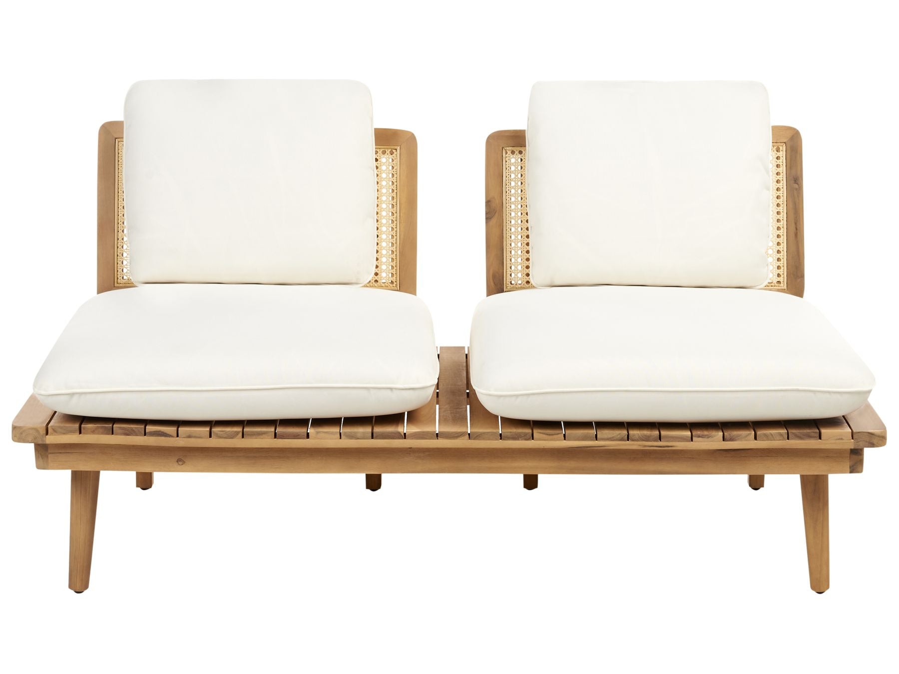 Garden Lounge Set with Table 4 Seater ACCADIA Certified Acacia Wood Light Beige