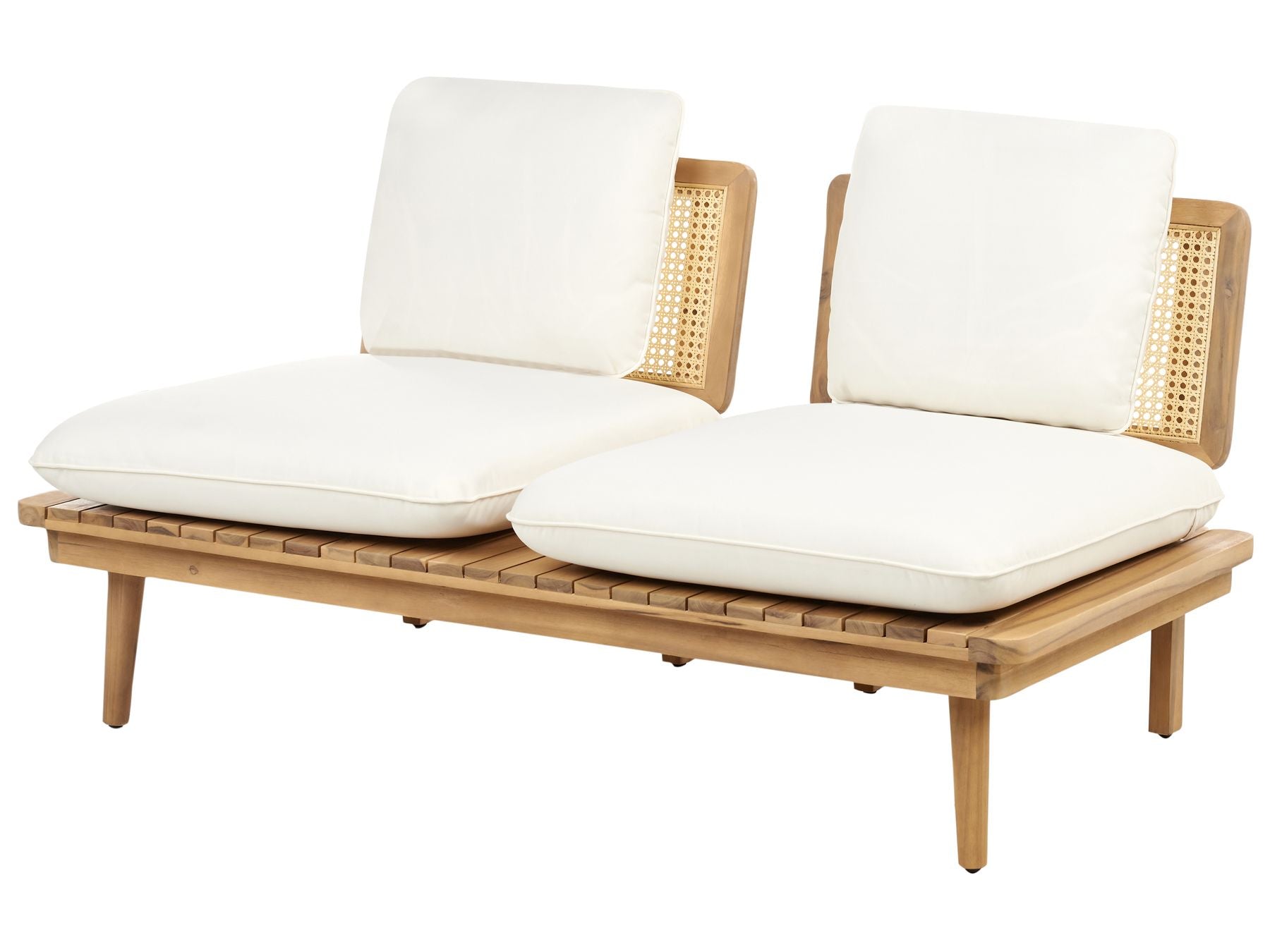 Garden Lounge Set with Table 4 Seater ACCADIA Certified Acacia Wood Light Beige