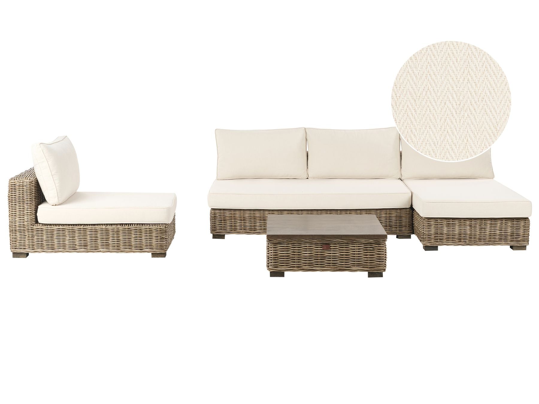 Garden Lounge Set with Table 4 Seater VARALLO Left Hand Modular Rattan Grey