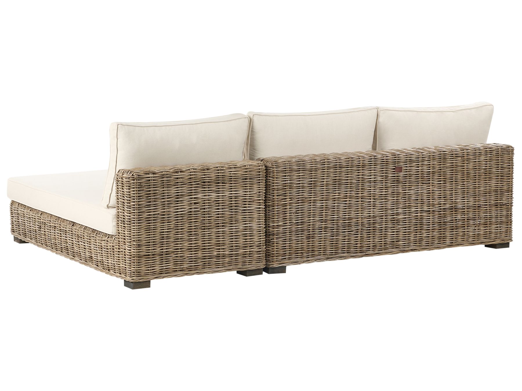 Garden Lounge Set with Table 4 Seater VARALLO Left Hand Modular Rattan Grey