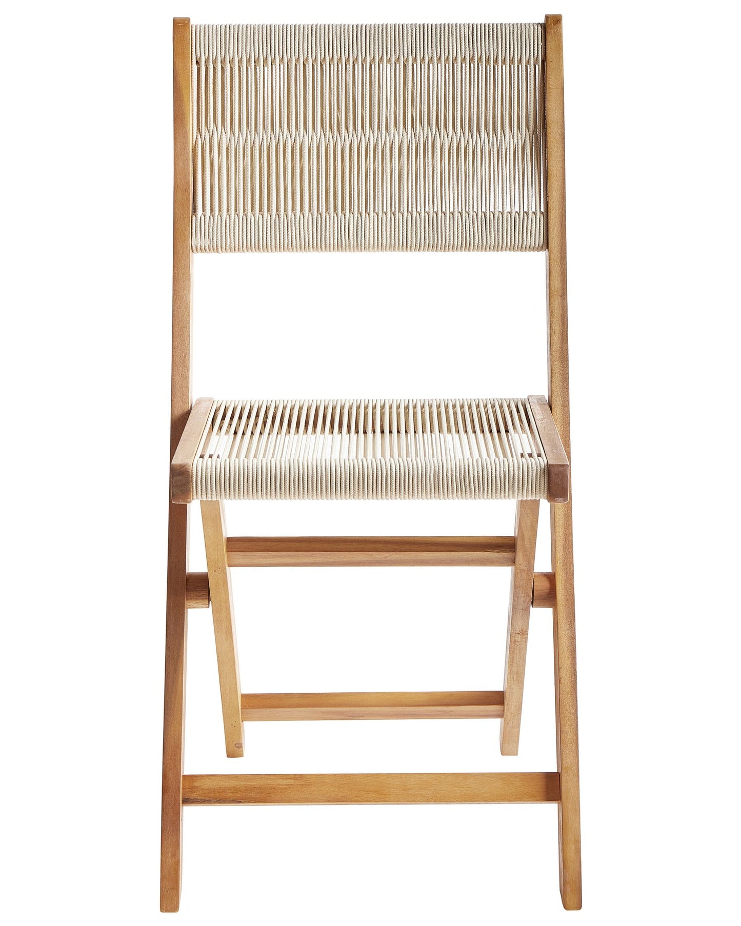 Set of 2 Garden Chairs PROSSEDI Folding Acacia Wood Beige