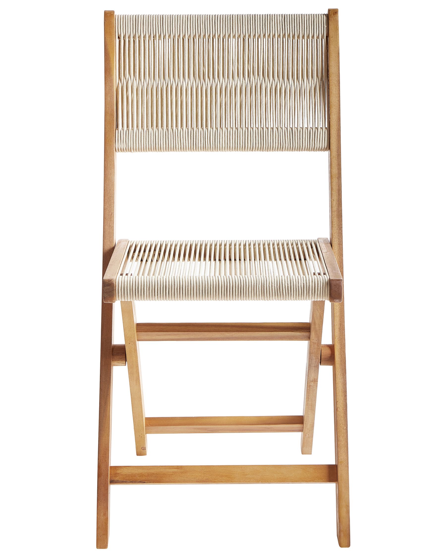 Set of 2 Garden Chairs PROSSEDI Folding Acacia Wood Beige