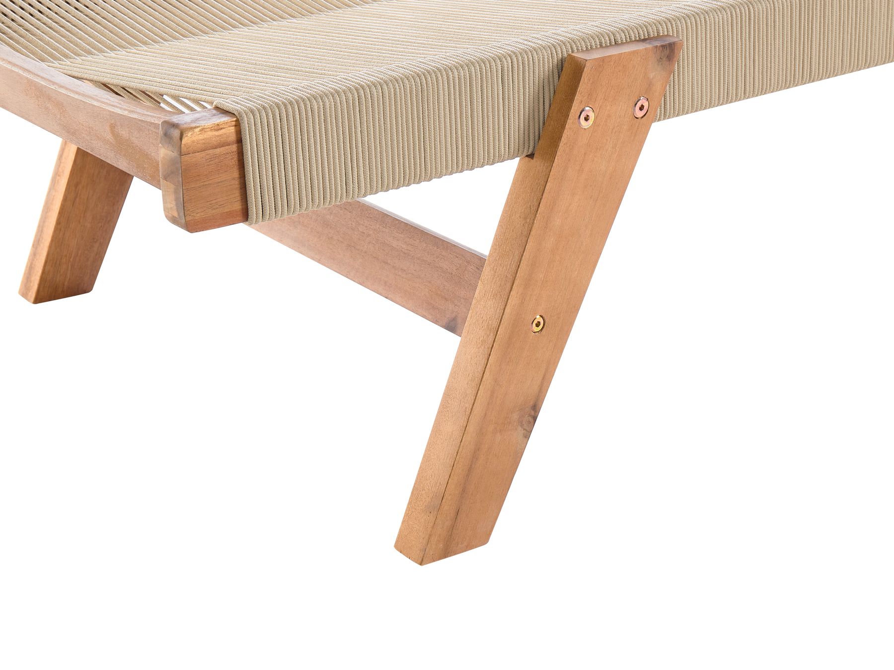 Wooden Reclining Sun Lounger Beige PROSSEDI
