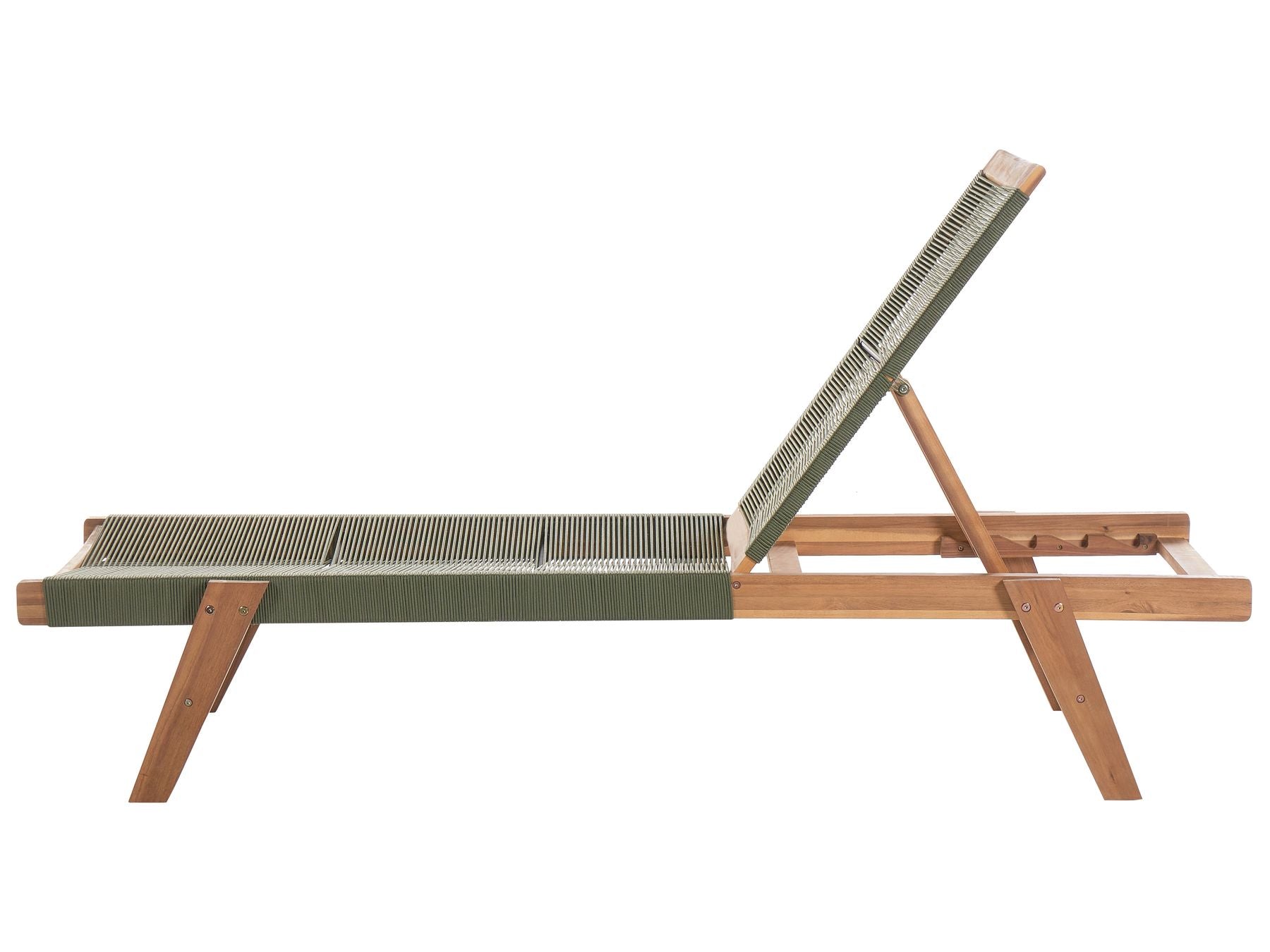 Wooden Reclining Sun Lounger Green PROSSEDI