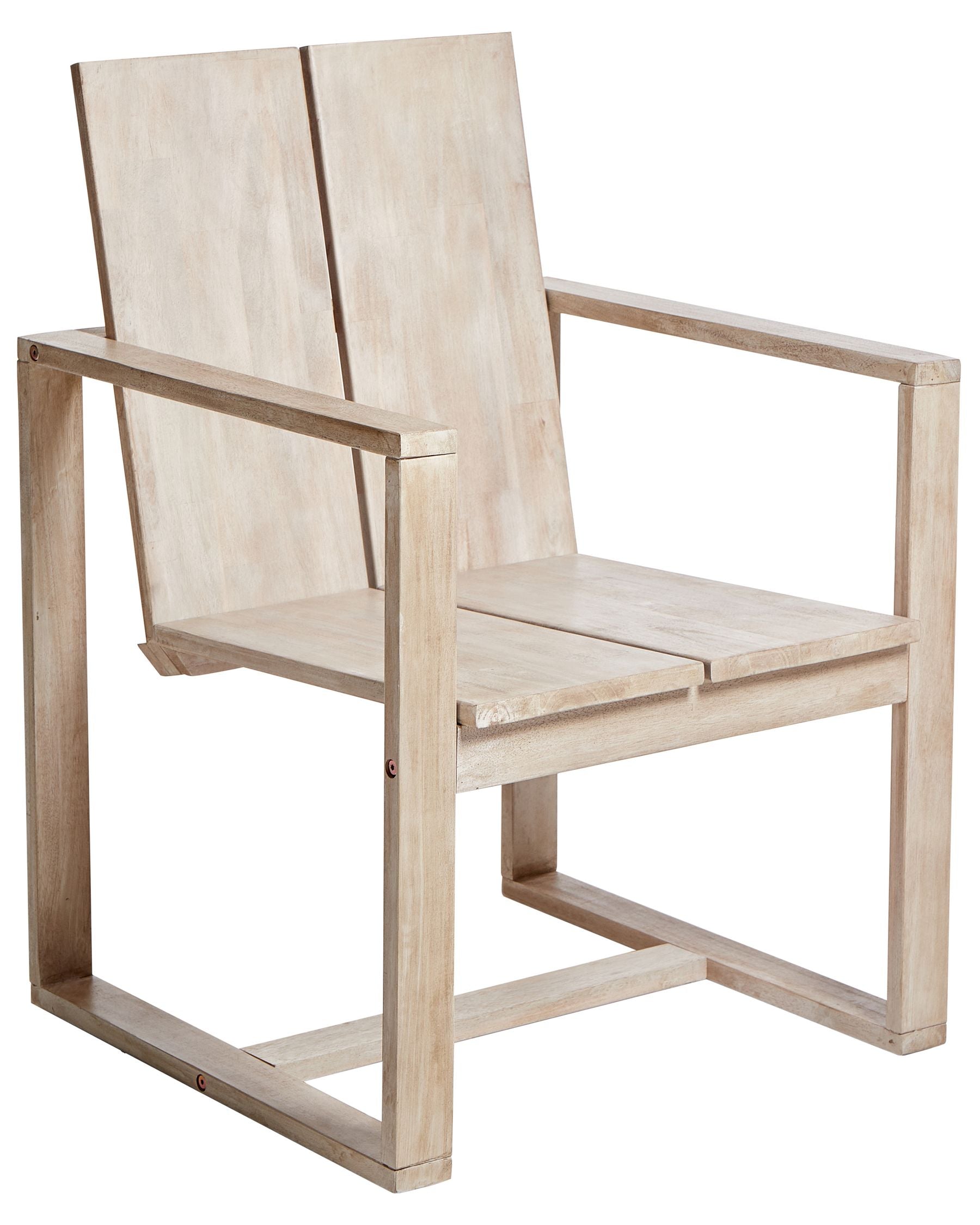 Set of 2 Garden Chairs with Cushions AZZANELLO Acacia Wood Off-White