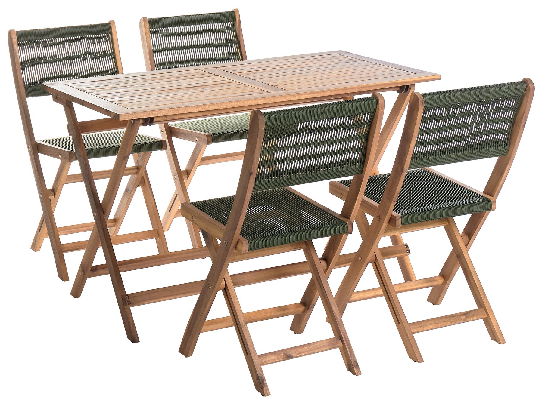Garden Dining Set 4 Seater PROSSEDI Acacia Wood Green