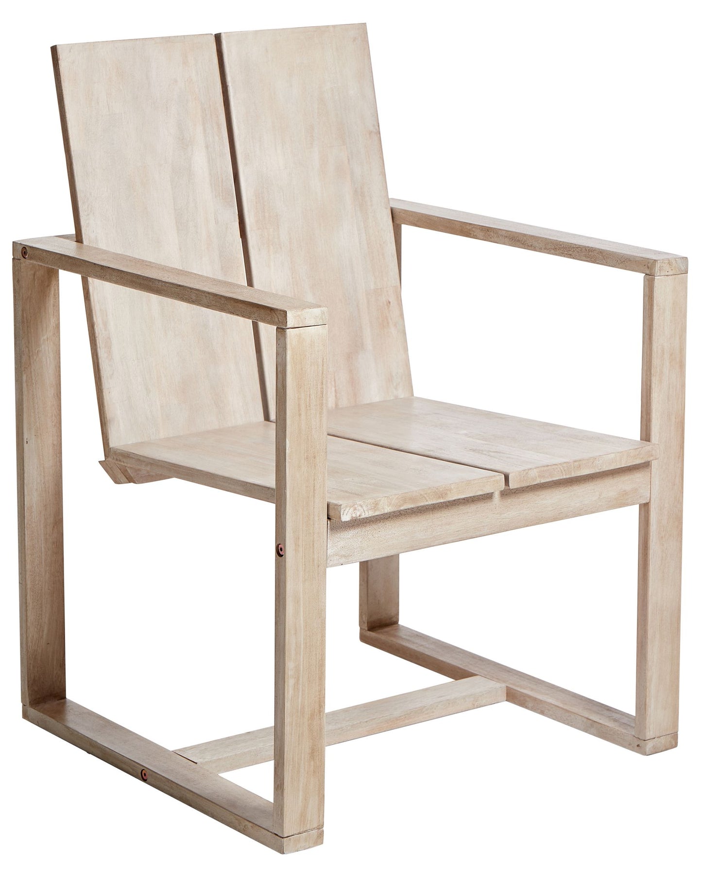 Set of 6 Garden Chairs with Cushions AZZANELLO Acacia Wood Off-White