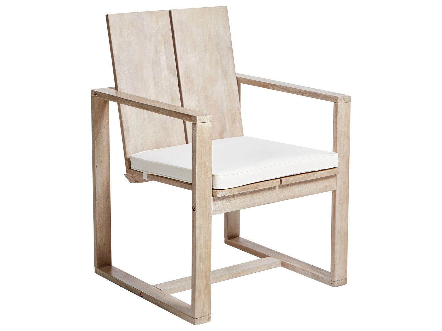 Garden Dining Set 6 Seater AZZANELLO Acacia Wood Off-White
