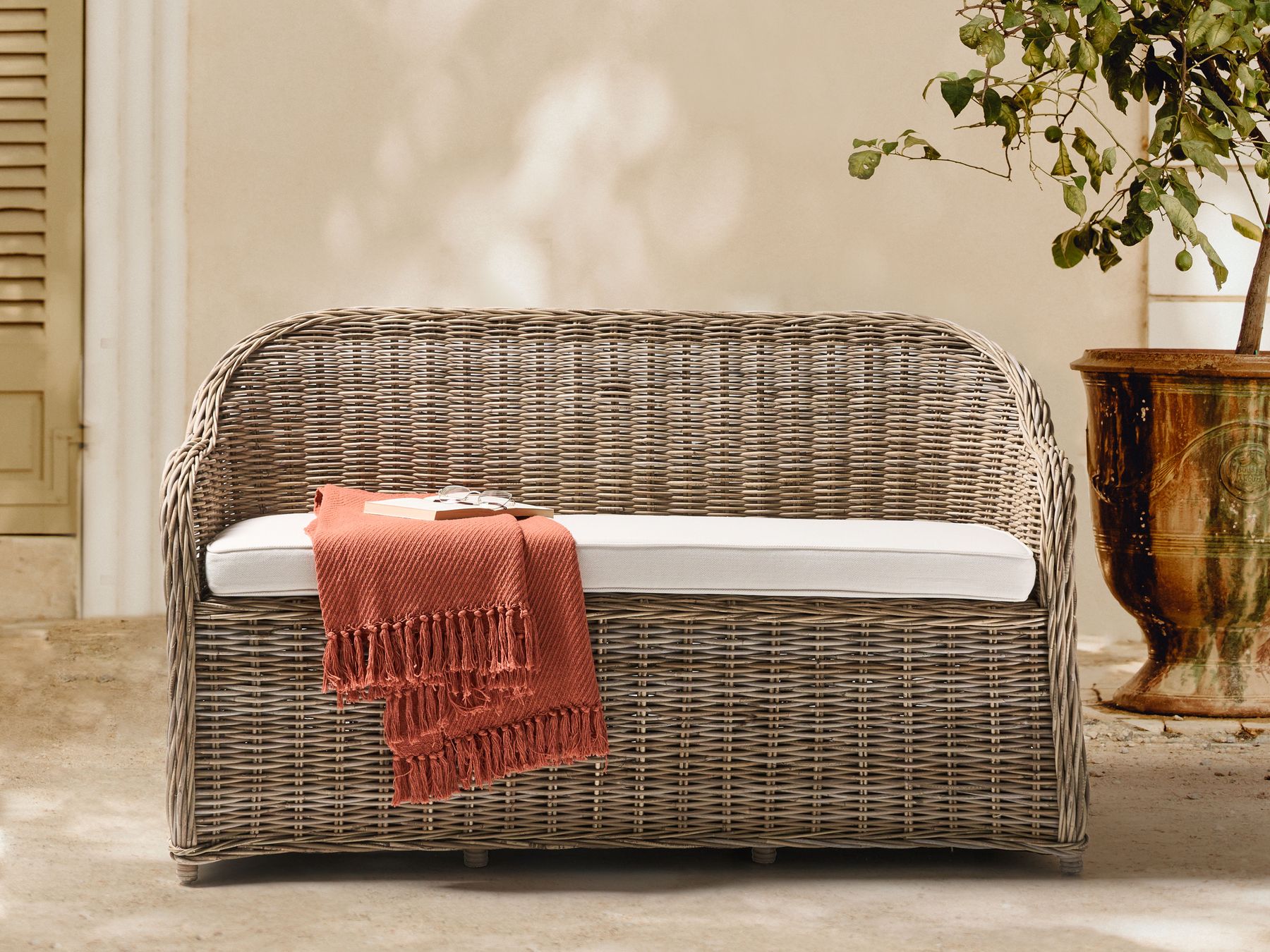 garden sofa 2 seater susua rattan natural