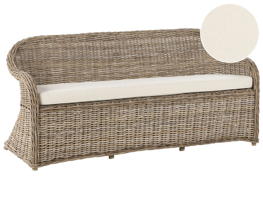 Garden Sofa 3 Seater SUSUA Rattan Natural