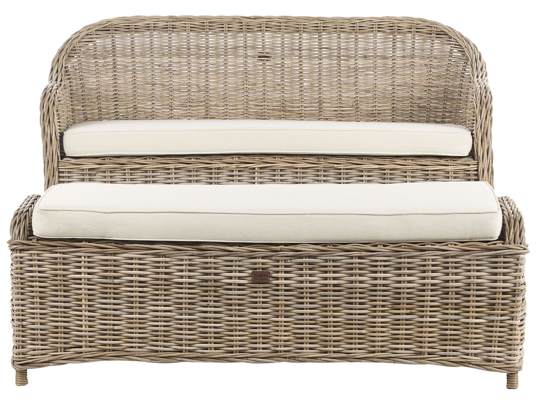 Garden Sofa with Ottoman 2 Seater SUSUA Rattan Natural