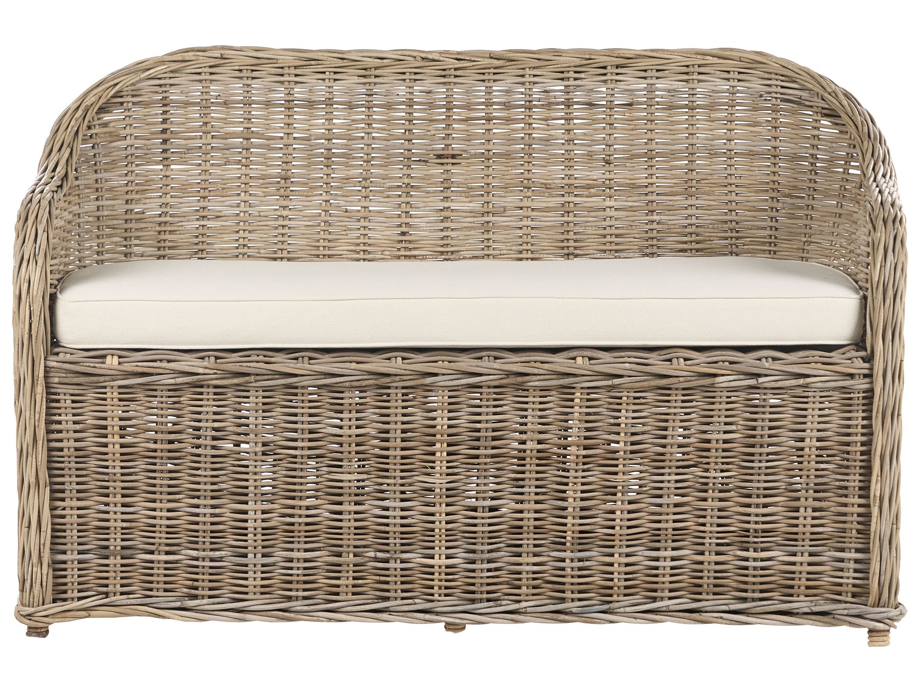 Garden Sofa with Ottoman 2 Seater SUSUA Rattan Natural