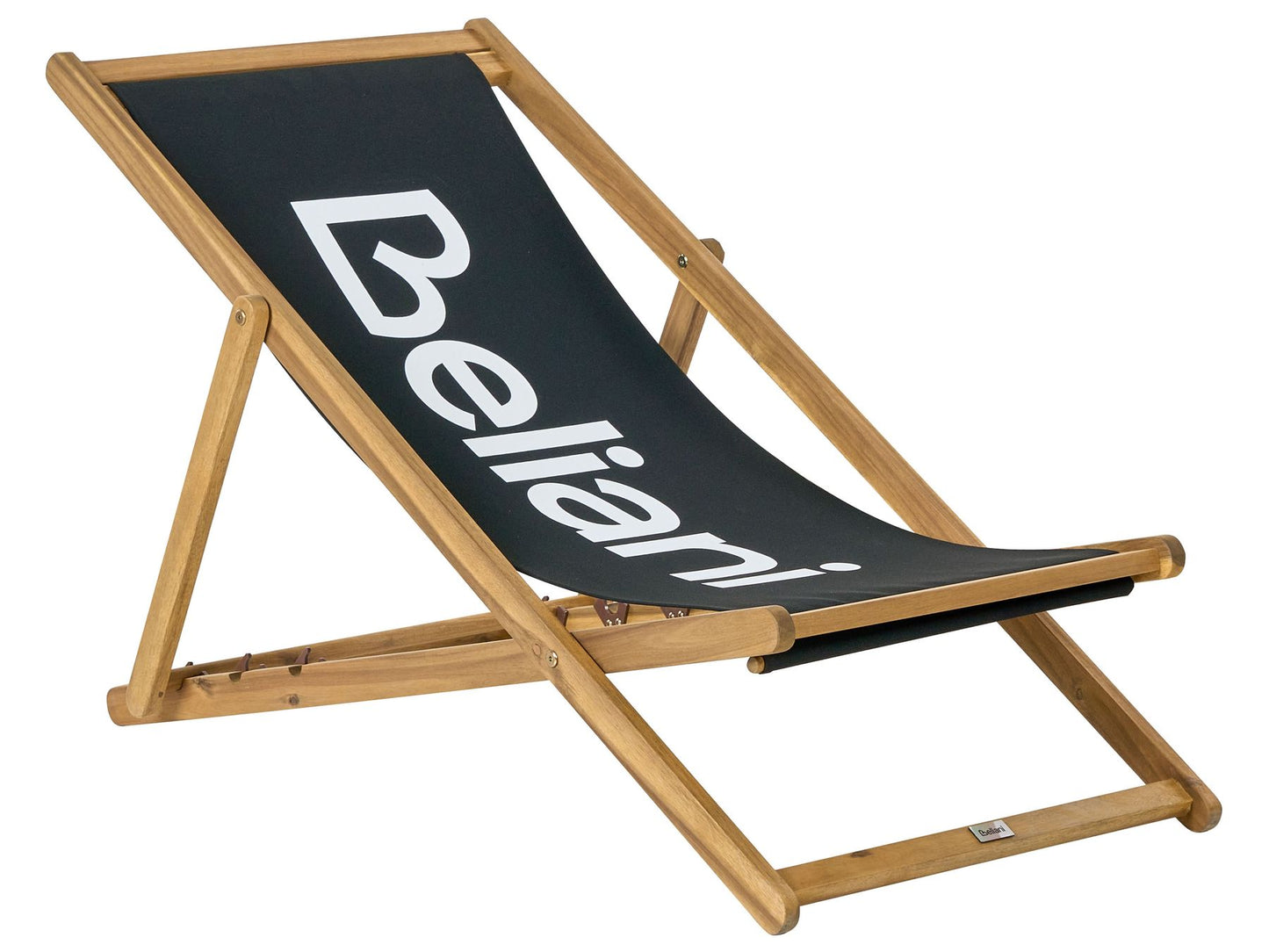 Acacia Folding Deck Chair Light Wood with Black ANZIO