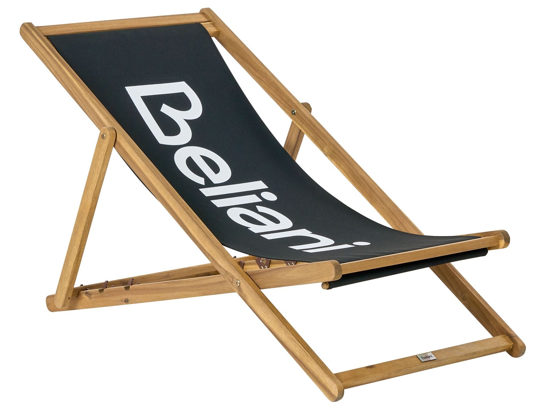 Acacia Folding Deck Chair Light Wood with Black ANZIO