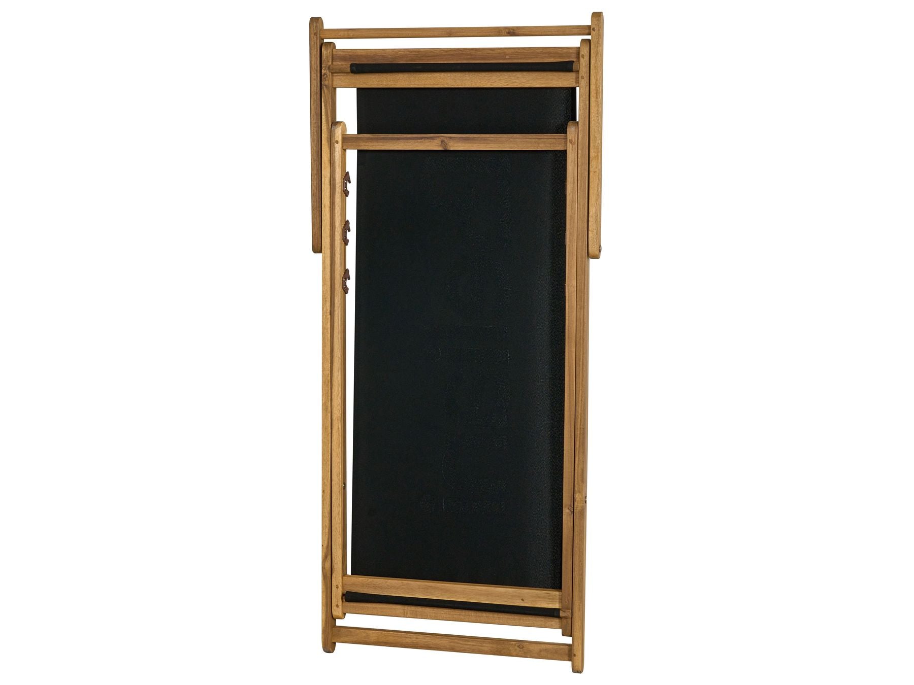 Acacia Folding Deck Chair Light Wood with Black ANZIO