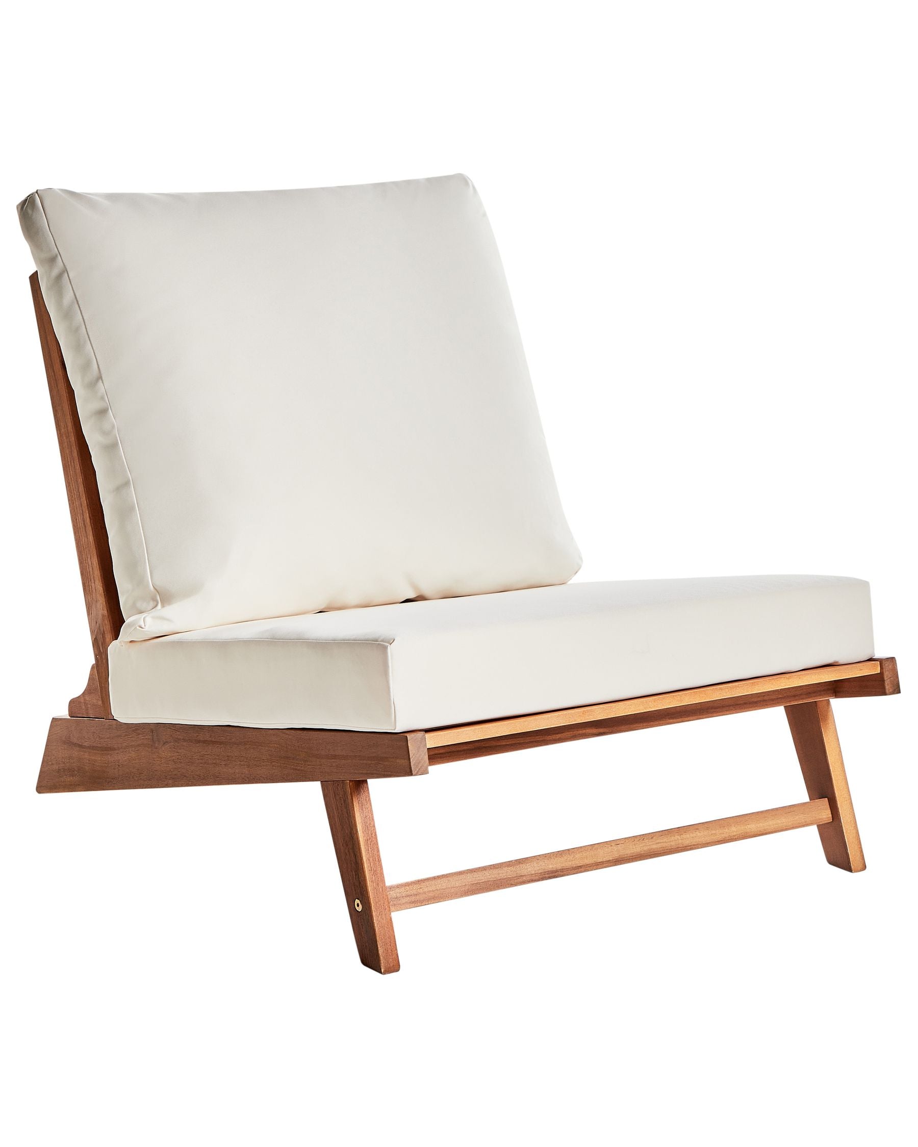 Set of 2 Garden Chairs with Cushions MICCIANO Acacia Wood Off-White