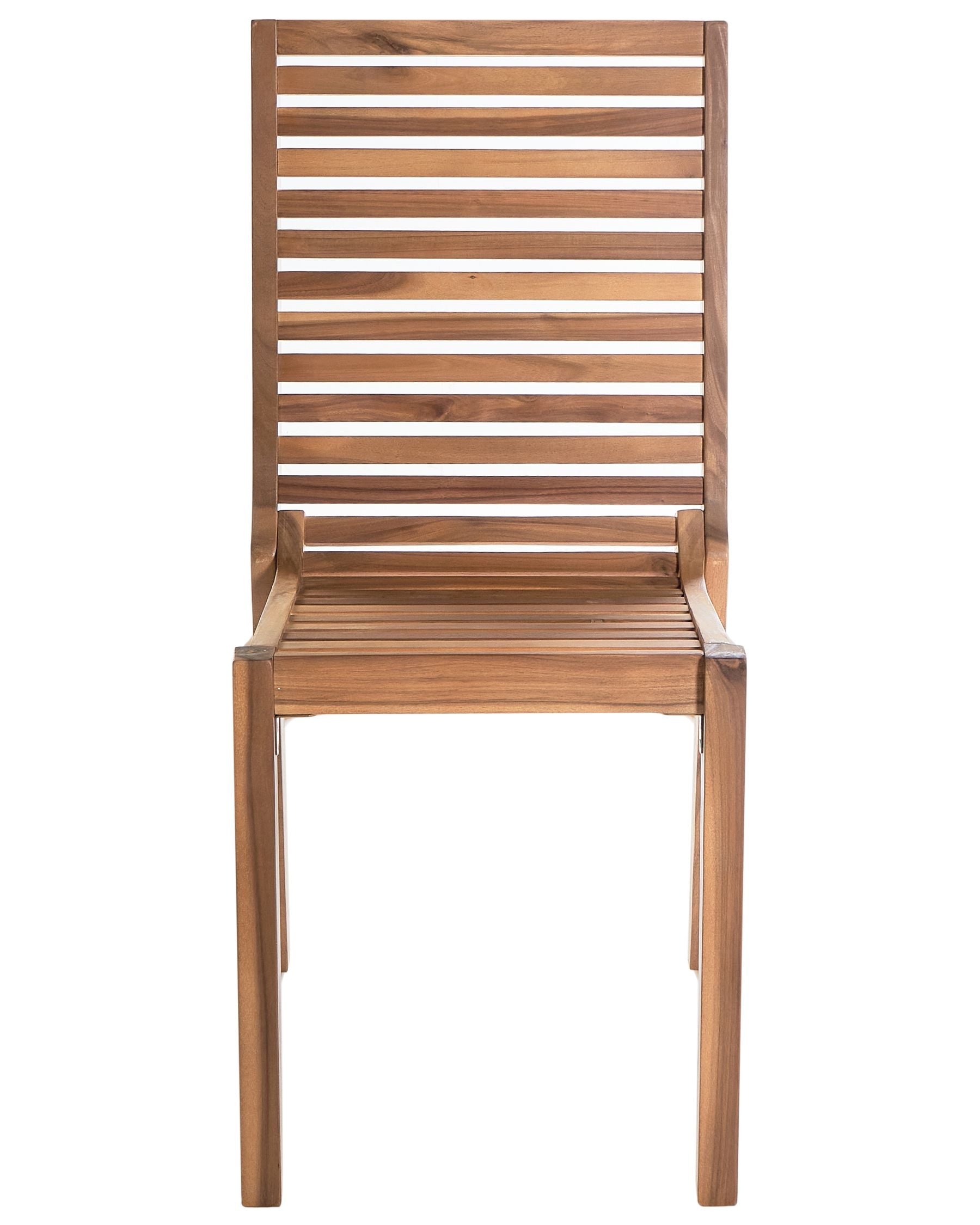 Set of 4 Garden Chairs OMBRIANO Certified Acacia Wood Light Brown