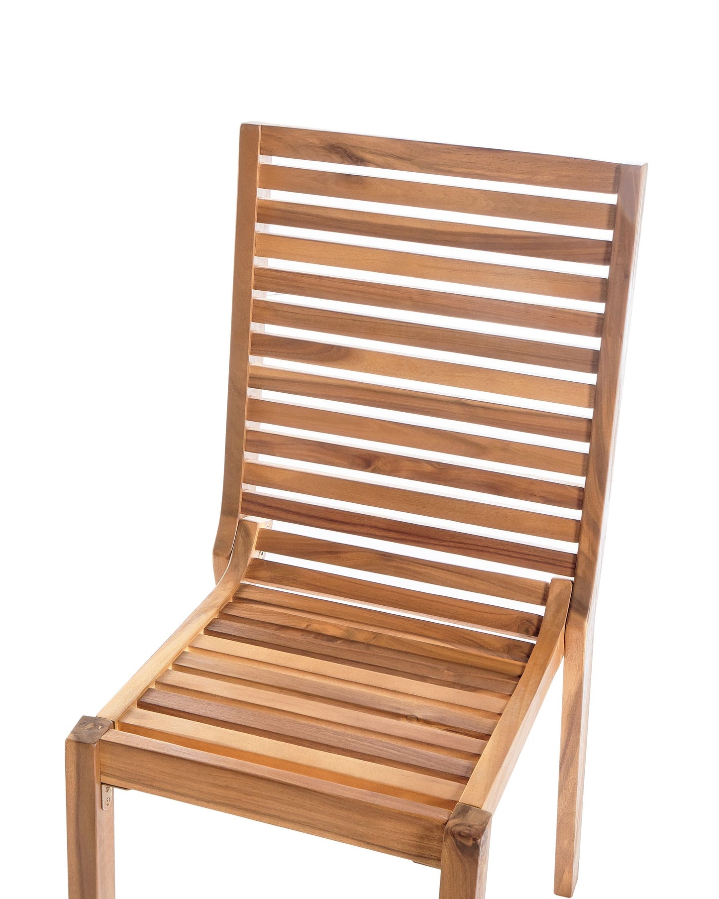 Set of 4 Garden Chairs OMBRIANO Certified Acacia Wood Light Brown